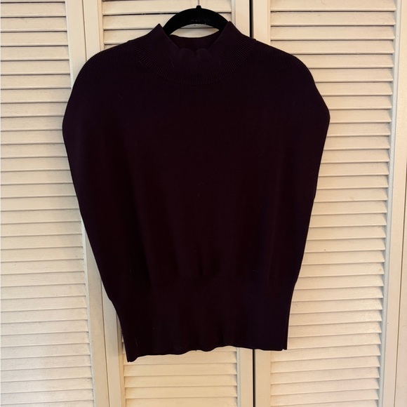 Evereve Aubergine Mock Neck Sweater - Picture 1 of 4